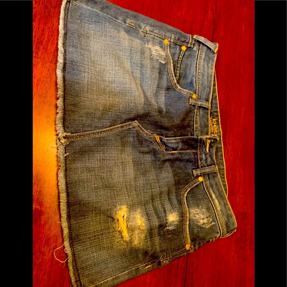 Authentic, sold out,BEBE Mini premium denim skirt size 29. Like new - Picture 1 of 6